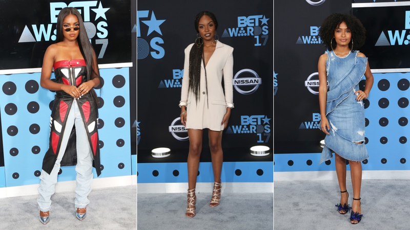 Illustration for article titled Denim, Diamonds, Leather, and Lace on the Glam, No-Rules BET Awards Red Carpet